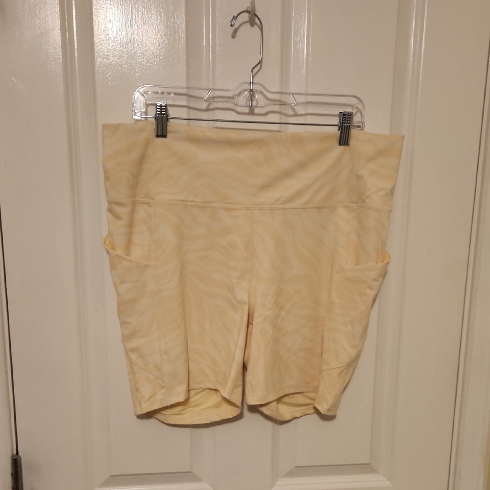 Fabletics High Waist Yellow Shorts Lightweight Design